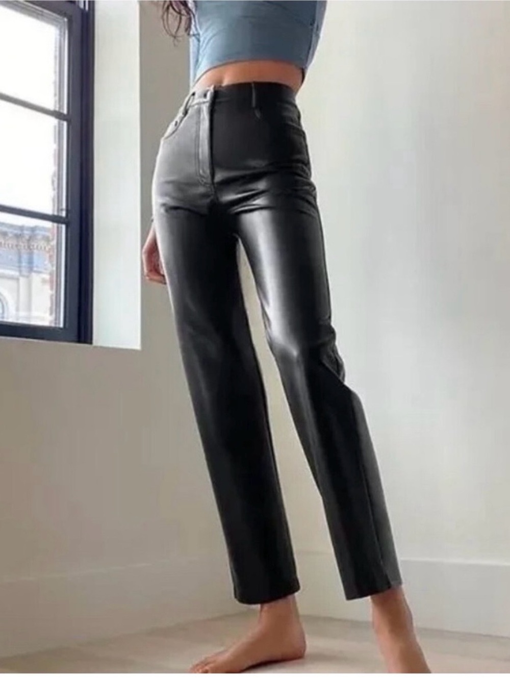Aritzia Wilfred The Melina High Waisted Vegan Leather Pants